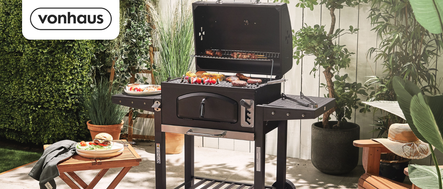 bbq with food on the grill