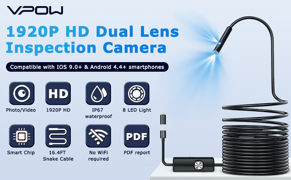 endoscope camera with light