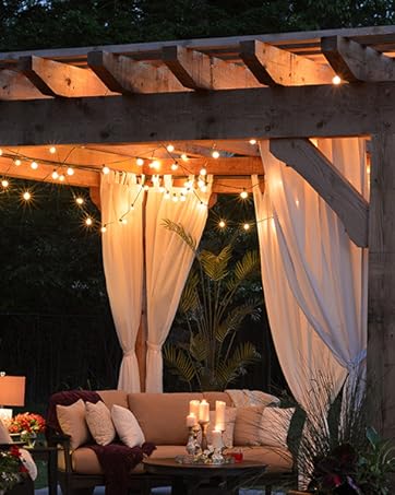 Solar Garden Lights Outdoor, Solar Festoon Lights G40 Globe Shatterproof LED Bulbs, Waterproof IP65