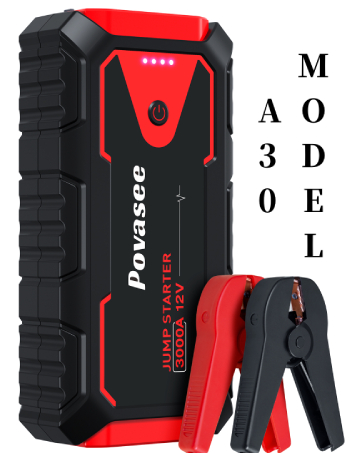 Povasee Jump Starter Power Pack, 3000A Car Battery Booster Jump Starter for 12V Vehicle, Car Jump...