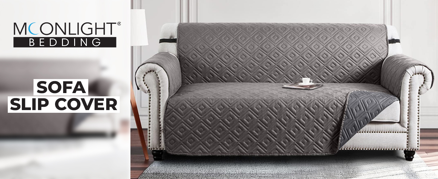 SOFA SLIP COVER LIGHT GREY DARK GREY
