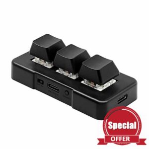 SIUKE MK321BT 3-key Mini Customized Keyboard with Mechanical Blue Switch USB+BT Dual-mode Connection for Office Game Multimedia Black