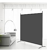 Kokorona 6 Panel Room Divider, 6FT Tall Folding Privacy Screen Wall Dividers, Portable Privacy Sc...