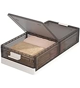 HAIXIN Under Bed Storage Containers with Lid - 2 Pack Underbed Storage with Wheels Foldable Under...
