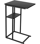 Yusong Small Narrow Side Table for Small Spaces, Slim End Table Magazine Table Nightstand with St...