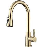 DAYONE Matte Black Kitchen Sink Taps with Pull Down Sprayer, 360° Swivel Zinc Alloy Kitchen Mixer...