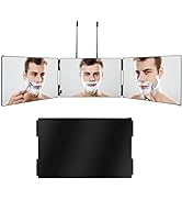 JIAABCHOMO 3 Way Mirror,360 Mirror Self Cut Hair with Height Telescoping Hooks,Portable Adjustabl...