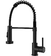 DAYONE Matte Black Kitchen Mixer Tap with Pull Out Spray, Stainless Steel Monobloc Single Lever K...