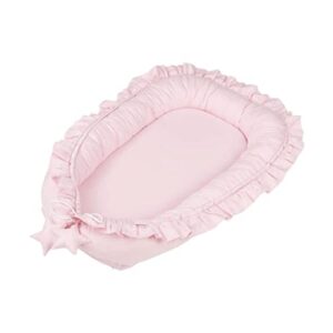 Baby Lounger Cotton Newborn Nest Co-Sleeping Pod Portable Bassinet Mattress with Lace