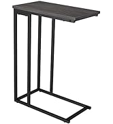 Yusong Small C Shaped End Table, Slim Narrow Couch Side Tables Slide Under Sofa Bed, Skinny Snack...