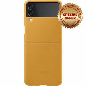 Samsung Galaxy Z Flip3 Leather Cover - Official Samsung Case - Mustard