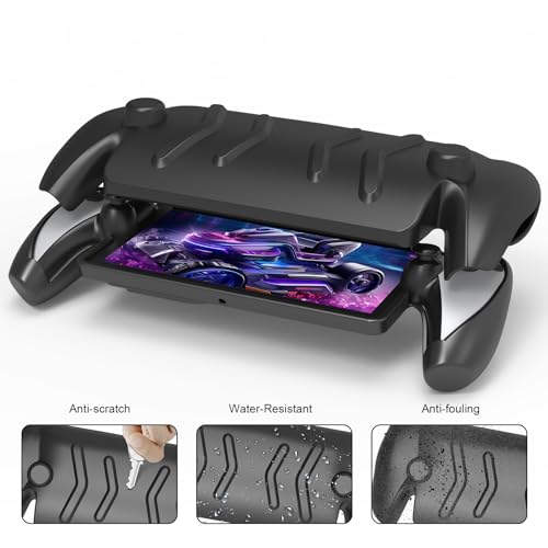 Hard Cover Shell and TPU Back Case with Adjustable Kickstand for PS Portal (Black)