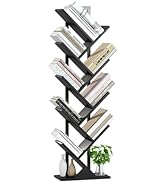Yusong Tree Bookshelf, Floor Standing Bookcase with Steel Pipe for Living Room Bedroom, Organizer...