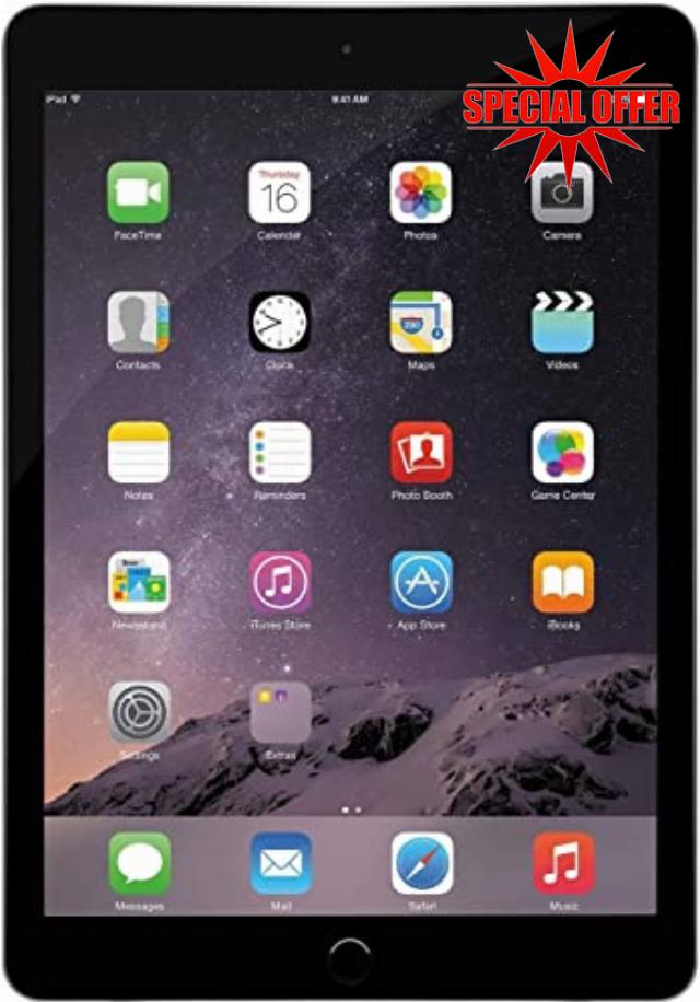Apple iPad Air 2 16GB Wi-Fi - Space Grey (Renewed)