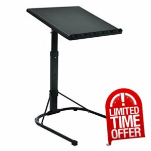 Folding Laptop Table Black With Adjustable Height and Tilt Angle Portable Gaming Computer Desk Tablet Stand Tray Bedside Sofa Armchair Crafting Jigsaw