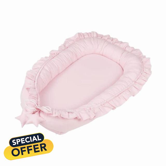 QmjdDymx Baby Bed Baby Lounger Cotton Newborn Nest Co-Sleeping Pod Portable Bassinet Mattress with Lace