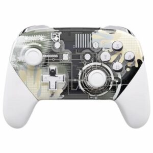 eXtremeRate Silver Splatter Faceplate Backplate Handles for Nintendo Switch Pro Controller