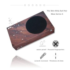 Shell Skin Protector Wrap Cover Protective Faceplate Full Set for X-Box Series S(Dark Brown Wood Grain)