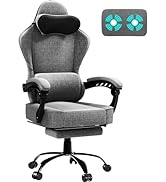 TRIUMPHKEY Fabric Gaming Chair for Adult,Ergonomic Video Game Chair,Computer Chair with Footrest ...