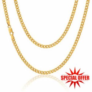 Alexander Castle 24" Solid 9ct Gold Chain Curb Chain Necklace - 2mm - Yellow Gold Necklace for Women & Men - with Jewellery Gift Box
