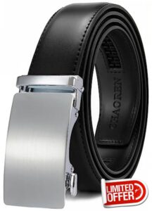 CHAOREN Belts for Men - Mens Belt Leather 1 3/8" for Jeans - Micro Adjustable Ratchet Belt Fit Everywhere…