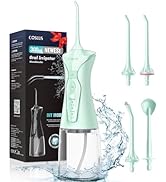 COSLUS Water Dental Flosser Portable Oral Irrigator 300ML 4 Modes Rechargeable Tooth Flosser for ...