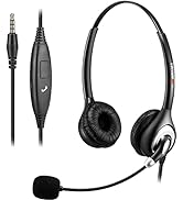 Arama Computer Headset with Microphone, Noise Cancelling Mic & Call Controls, PC Headphone for Ga...
