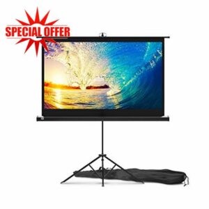 PropVue Projector Screen with Stand 60 inch - Indoor and Outdoor Projection Screen for Movie or Office Presentation - 16:9 HD Premium Wrinkle-Free Tripod Scree