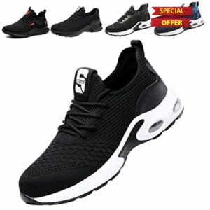 Fadezar Safety Shoes Mens Lightweight Steel Toe Cap Trainers Womens Puncture-Proof Breathable Safety Trainers Non Slip Industrial Work Shoes
