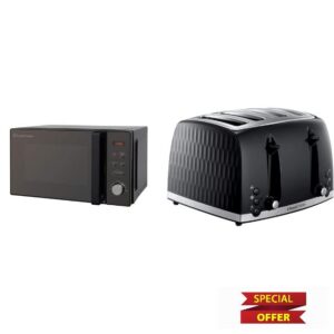 Russell Hobbs RHM2076B 20 Litre 800 W Black Digital Solo Microwave with 5 Power Levels