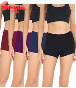 wirarpa Women's Boyshort Panties Ladies Safety Boxer Briefs Anti Chafing Cotton Underwear with Cotton Crotch 4 Pack