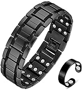 Vicmag 3X Magnetic Bracelet for Men Pure Titanium Bracelet 3500 Gauss Ultra Strength Magnets Adju...