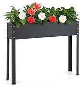 GiantexUK Raised Garden Bed with Greenhouse, 2 in 1 Galvanized Metal Rectangular Elevated Planter...