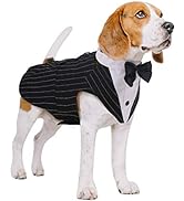 Kuoser Dog Tuxedo, Dog Wedding Suit and Bandana Set, Pet Clothes Puppy Formal Shirt with Removabl...