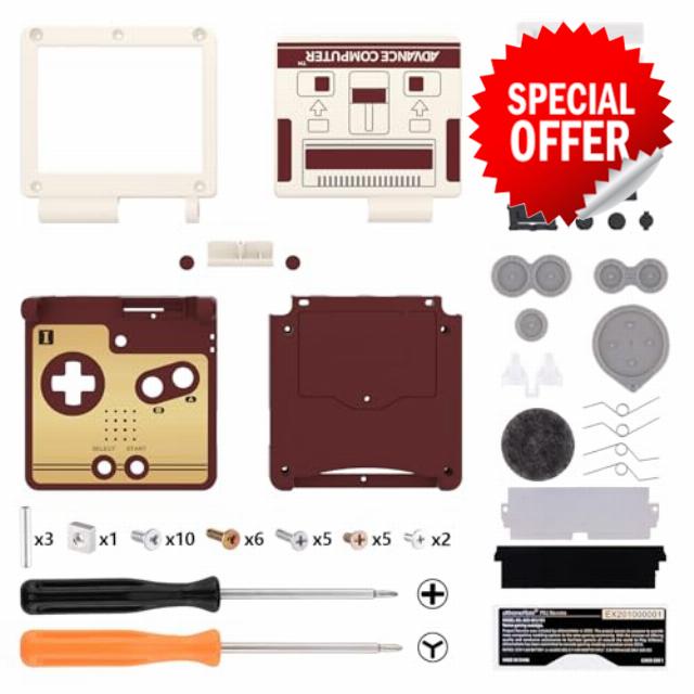 IPS Ready Upgraded eXtremeRate Classic FC Style Custom Replacement Housing Shell for Gameboy Advance SP GBA SP – Compatible with Both IPS & Standard LCD – Console & Screen NOT Included