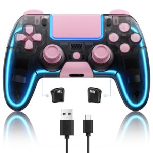 Pink Wireless PS4 Remote Controllers with Hall 3D Joystick