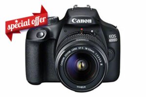 Canon EOS 4000D DSLR Camera and EF-S 18-55 mm f/3.5-5.6 III Lens - Black (Renewed)