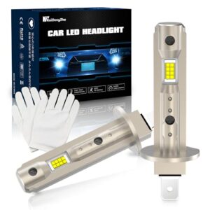 2024 Newest 1:1 Mini Size 6500K H1 LED Bulb no-Polarity Plug and Play Wireless H1 LED Headlight Conversion Kit 90W 18000LM 600% Brighter Car High/Low Beam Halogen Replaceme