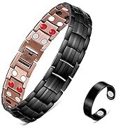 Vicmag Men Magnetic Bracelets Titanium Steel Magnet Bracelet Ultra Strength Double Row 3500 Gauss...