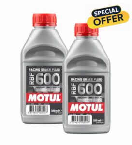 WOL DOT 4 Brake Fluid Motul 100948 Brake Fluid Factory Line RBF600 500ML - Fully Synthetic Brake Oil Dot (2 Units)