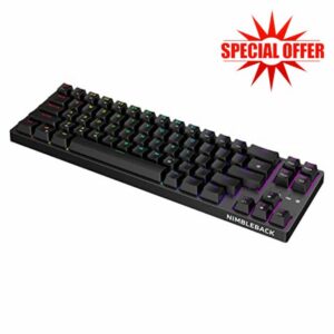 LTC NB681 Nimbleback 65% RGB Backlit Ultra Compact 68 Key Wired Mechanical Keyboard with Hot Swappable Switch and Standalone Control Keys (Red Switch Replaceable to