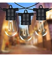 LED Outdoor String Lights Mains Powered with Diamond Plastic 25+1 Bulbs, 50FT/15M Patio String Li...