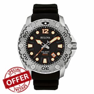 Bulova Sea King Men's UHF Watch with Analogue Display and Black Rubber Strap