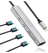 RSHTECH 10Gbps USB C Hub,4-Port USB 3.2 Gen2 Hub with 2 USB-A & 2 USB-C Data Ports, Aluminum Port...