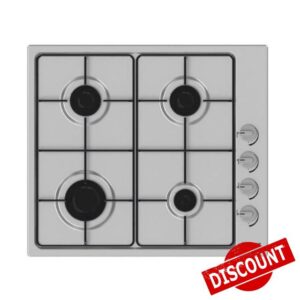 Hisense GM642XHS Built-in 60cm Gas Hob - Stainless Steel with 4 Cooking Areas
