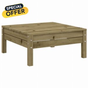idaXL Garden Footstool Impregnated Pine Wood - Weather-Resistant Ottoman/Seat/Table for Patio