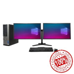 Complete set Dual 22 inch Monitors & Dell OptiPlex - Core i5-3470 - 8GB RAM - 250GB HDD - WiFi - Windows 10 64-Bit Desktop PC Computer (Renewed)