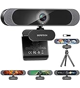 DEPSTECH DW50 Pro 4K Webcam, Ultra HD Webcam with Microphone for PC, 3 x Zoom in, 1/2.55