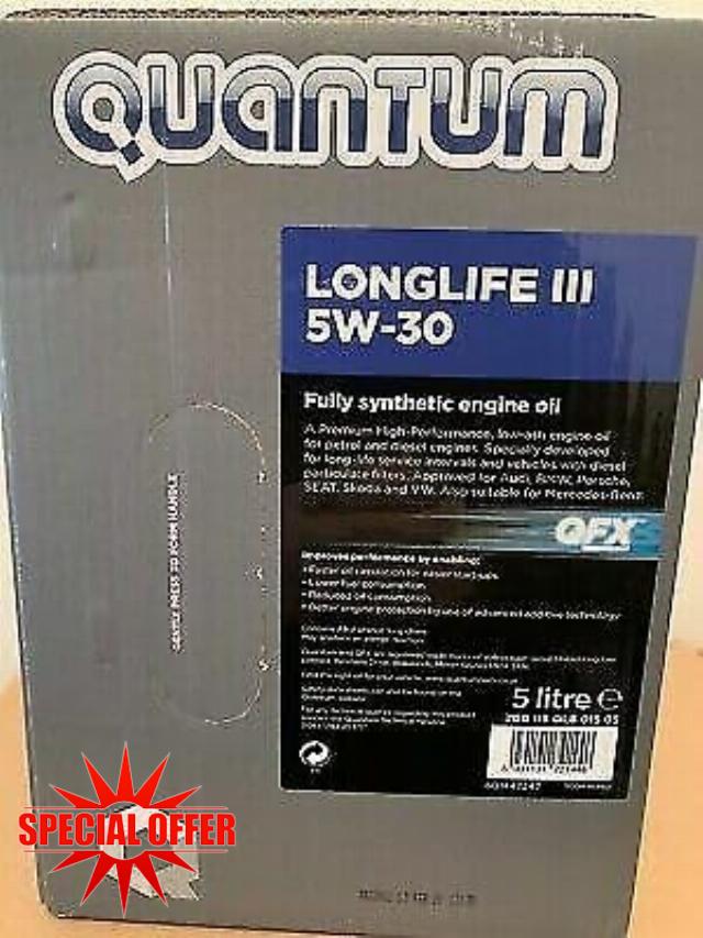 Quantum Longlife 3 5W-30 Fully Synthetic Engine Oil