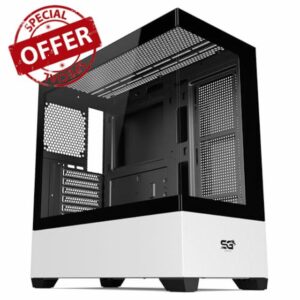 SaharaGaming SG520 W/O Fan Monochrome Magic ATX Tempered Gaming Case with USB 3.0 and USB 2.0